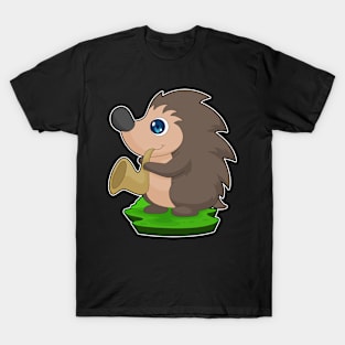 Hedgehog Musician Saxophone Music T-Shirt